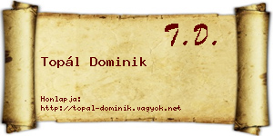 Topál Dominik névjegykártya